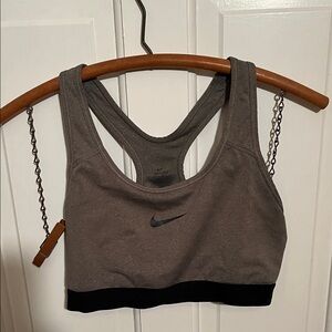 Nike Women's Gray and Black Sports Bra